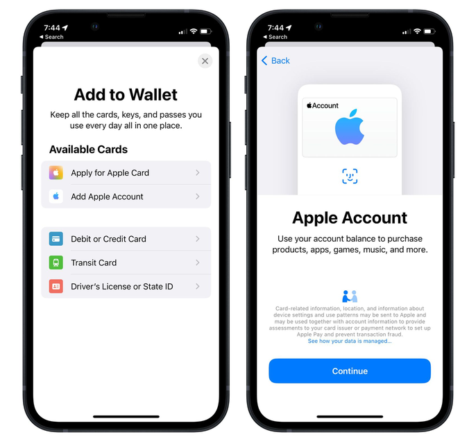 灯塔苹果手机维修分享iOS 15.5钱包App如何添加 Apple 账户 
