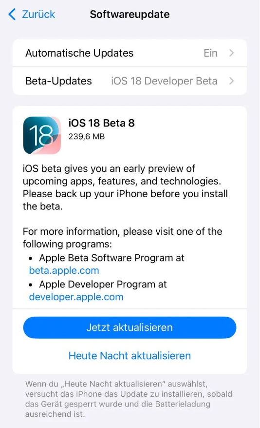 灯塔苹果手机维修分享苹果 iOS / iPadOS 18 开发者预览版 Beta 8 发布 