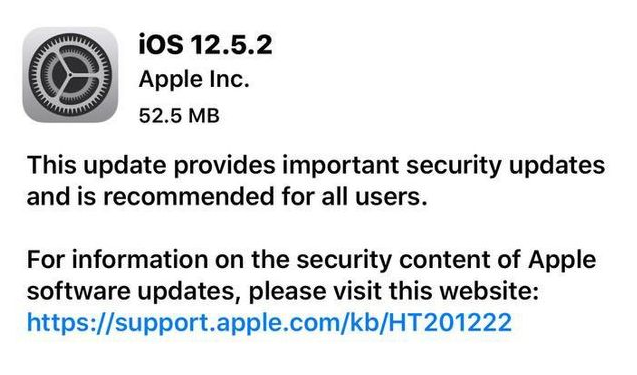 灯塔苹果手机维修分享iOS12.5.2发布，建议所有老苹果用户安装 